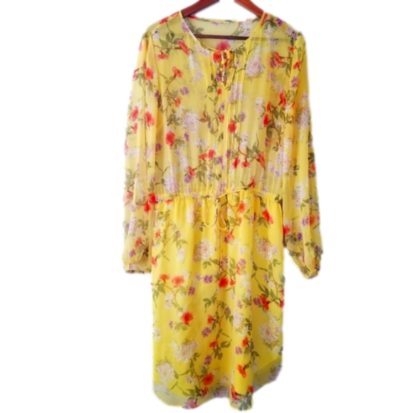 Lauren Ralph Lauren Dresses & Skirts - LAUREN Ralph Lauren Sheer Midi Long Sleeve Boho Floral Dress Size 8